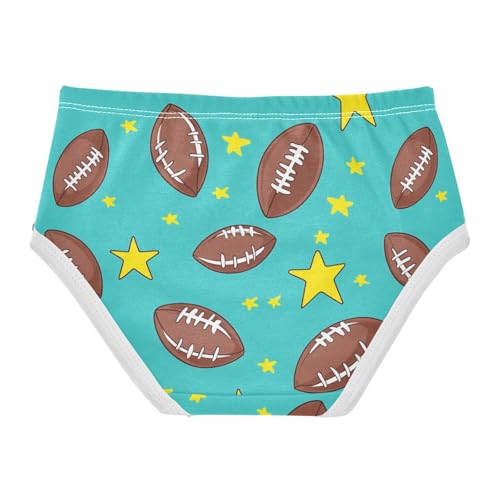 Wusikd Football Girls' Underwear Cotton Stars Girls Briefs Soft Toddler Underwear 2T2