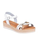 Oh! My Sandals 2194838 Sandalia DE Piel Tiras Mujer Blanco 38