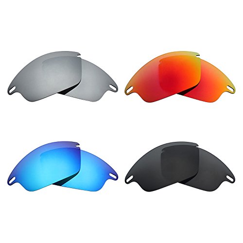 MRY 4 Paires polarisées Lentilles de Remplacement pour Oakley Rapide Veste Sunglasses-Stealth Noir/Rouge Feu/Ice Bleu/Argent Titane