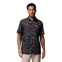 Columbia PFG Super Slack Tide Camp Shirt, Sun Protection, Moisture-Wicking Camiseta de Acampada, Hombre, Estampado de Peces Gamefish, S