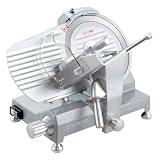 GastroHero Aufschnittmaschine 250 mm, einstellbar, Aluminium ASM250