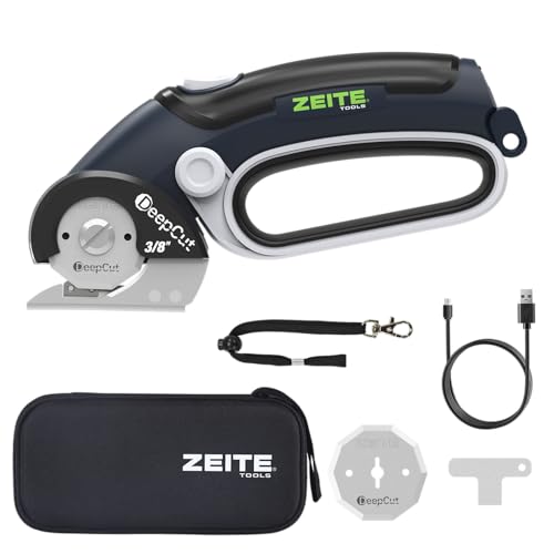 ZEITE Deepcut 3/8" Electric Cardboard Cutter,Cordless Scissors with LED Light,Storage