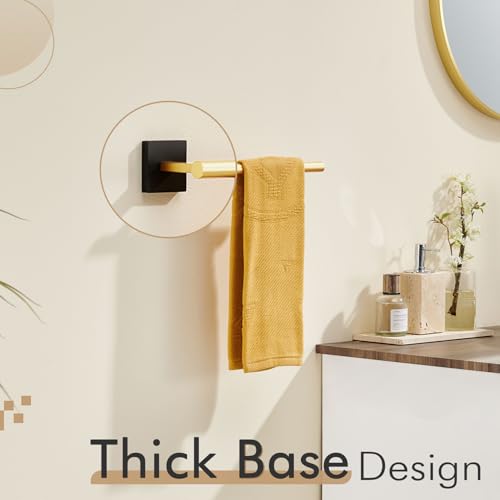 Image of KOKOSIRI Bathroom Towel Bar Hand Towel Holders Wall Mount Toilet Kitchen Cabinet Paper Holder Stainless Steel Bath Hardware Black with Gold, B3008GDK