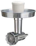 Chef'sChoice Food Grinder Attachment Premium Metal Designed for KitchenAid Stand Mixers Includes Sausage Stuffing Kit, One Size, Silver