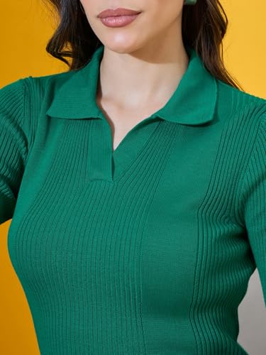 Image of 98 Degree North Women Spread Collar Sweater-G1577-BLACK