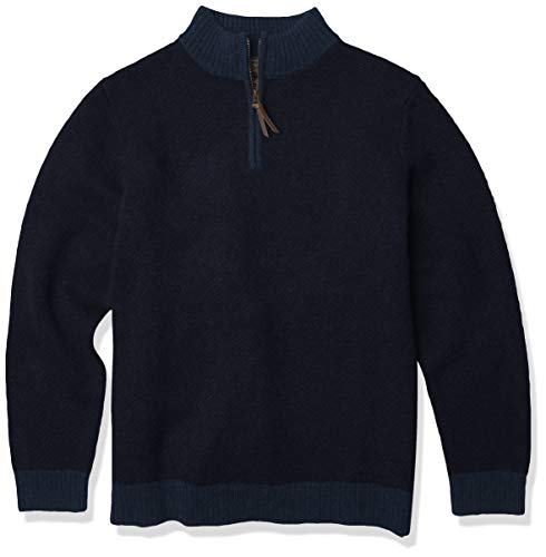 Pendleton Men's Shetland Quarter-Zip Sweater, Navy Heather, XL