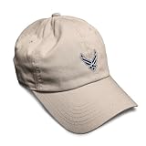 Speedy Pros Soft Baseball Cap Air Force Embroidered Emblem Insignias Twill Cotton Dad Hats for Men & Women Stone Design Only