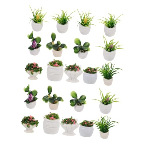 Parliky 22 Pièces Miniature Dollhouse Plants Micro Bonsaï sans Entretien pour Espaces Réduits