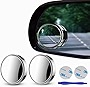 2 pcs Blind Spot Mirrors, 2' Round HD Glass Convex 360° Wide Angle Side Rear View Mirror with ABS Housing for Cars SUV and Trucks, Silver, Pack of 2