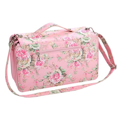 調節可能なショルダーストラップ付き120スロットマーカー収納バッグ 大容量マーカーオーガナイザー キャリーケース アーティスト旅行鉛筆オーガナイザー用