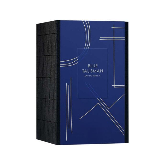 Blue Talisman Eau de Parfum Luxury Fragrance Navy Blue and Gold Design