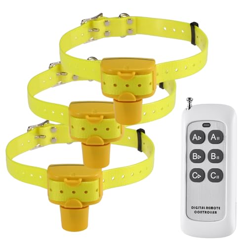 [Design intuitivo] Dotato di un comodo interruttore magnetico e di un semplice processo di accoppiamento, questo collare da addestramento è pronto per l'uso immediato.il telecomando intuitivo offre funzioni di riproduzione e arresto individuali per ciascun collare, offrendo un'eccezionale flessibilità di addestramento e opzioni di personalizzazione per diversi cani e situazioni.