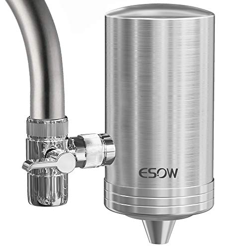 ESOW Faucet Mount Water Filter, SUS304 Stainless Steel Reduce Chlorine,Lead,BPA Free, Water Purifier