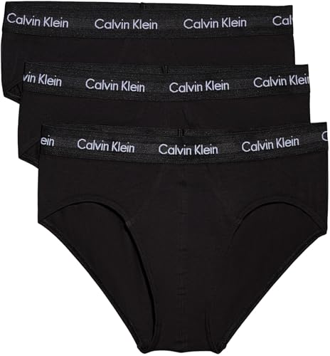 Calvin Klein Calzoncillos Hip Briefs Hombre Pack de 3 Ropa Interior, Negro (Black W Black WB), L