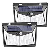 NUOBESTY 2pcs 208 LED Solar Sensor Wall Lights Waterproof Outdoor Yard Lighting Tool Solar Powered Motion Sensor Lamp for Porch and Garden Decoration