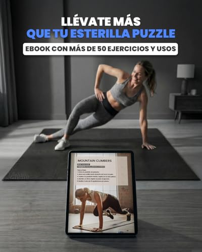 unycos - Esterilla Fitness Puzzle para Suelo de Gimnasio【30x30x1 cm】 Set de Protección de Espuma EVA, 20 Piezas, Alfombra Expandible, Tatami para Pisos | Impermeable, No Tóxica (Negro I 1,80 m²) - imagen 7