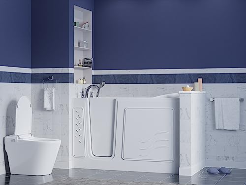 ANZZI Walk-In Soaking Tub 30x60 in Left Drain Quick Fill White – Deep Non-Jetted Bath with ADA Seat, Grab Bar, Slip-Resistant Floor, Quick Fill Faucet & Handheld Shower for Safe Easy Access - Image 3