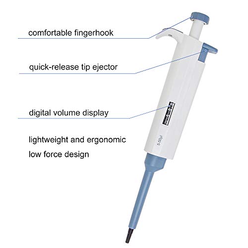 50Ul Micropipette - Four E's Scientific 5-50Ul Single-Channel Pipette High Accurate Variable Volume Pipettors #TOP3