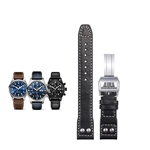 Bracelet cuir souple 20mm pour éliminer la rigidité sur montre IWC Pilot