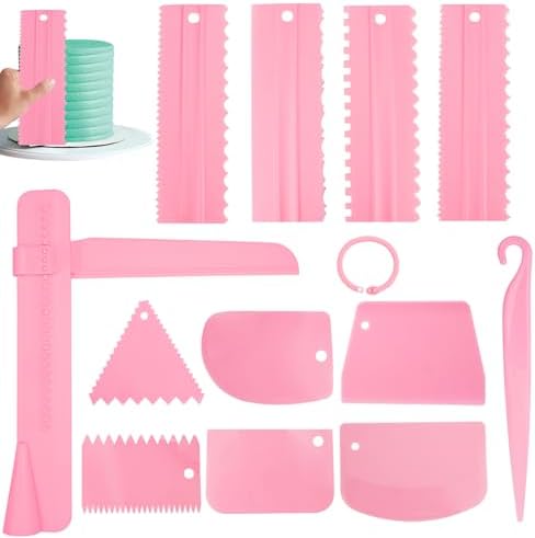 12 Piezas Raspador de Pastel,Espatula Reposteria y Pasteleria,Ras...