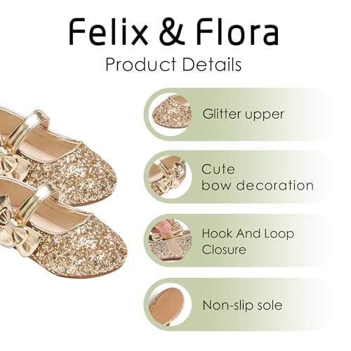 Image of Felix & Flora Toddler Flower Girl Dress Shoes - Baby Girl Ballet Mary Jane Flats for Party School Wedding