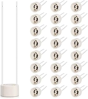 DiCUNO GU10 Lamp Holder 0.75mm² Silicon Wire GU10 Connector Ceramic Base for LED and Halogen,250V,Max 300W,25-Pack