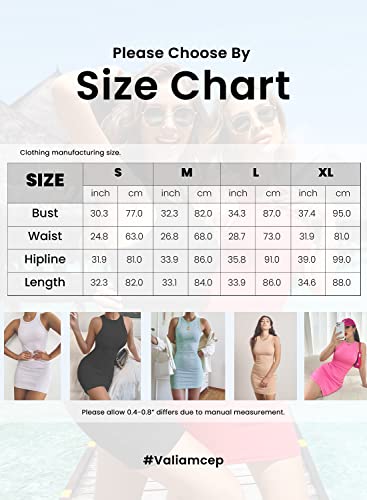 Valiamcep Cute Ribbed Tank Top Dresses For Women Casual Black Sleeveless Summer Bodycon Mini Dress S thumb #6