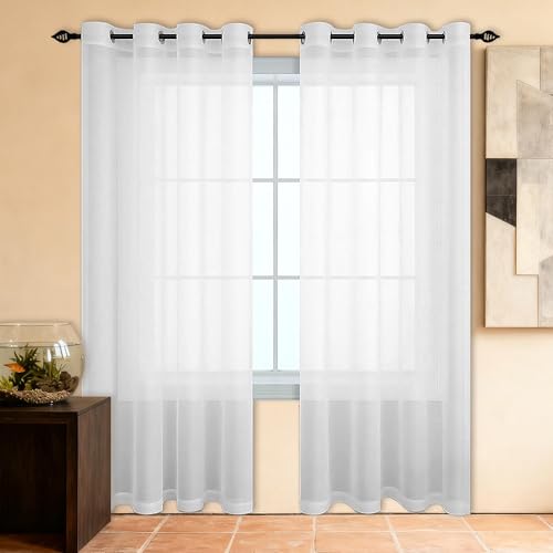 Voile semi transparent doux et esthétiques rideau haut de gamme