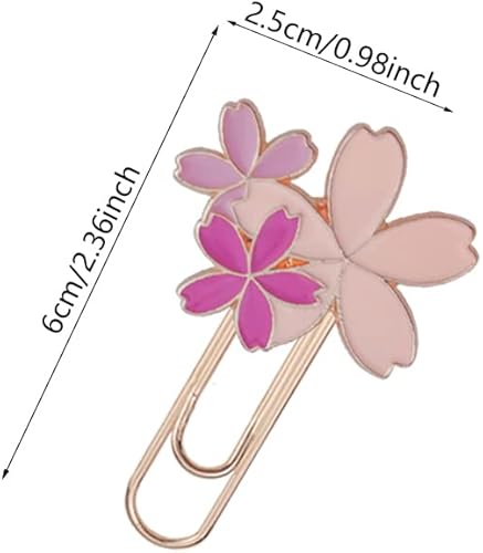 Miniatura 2 de Paquete de 6 marcadores con clip de tres flores de cerezo suministros de oficina planificador accesorios clips en marcapáginas