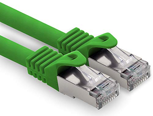 1CONN 20m - green - 1 piece CAT.7 computer Ethernet cable network cable (raw cable) patch cable S-FTP LSZH PIMF 10GB s RJ45 plug Cat6a