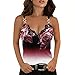 T-Shirt Femme Bohême Cropped Tee Shirt Cintré sans Manche Zippe Col en V Tank Top pour Femme Mousseline Respirant Cyber Monday À Fleurs Clubbing