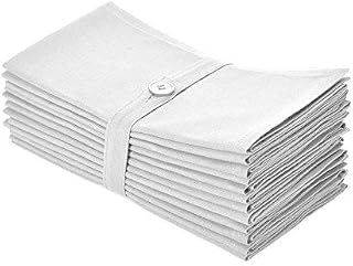 COTTON CRAFT Napkins - 12 Pack Oversized Dinner Napkins 20x20 White - 100%
