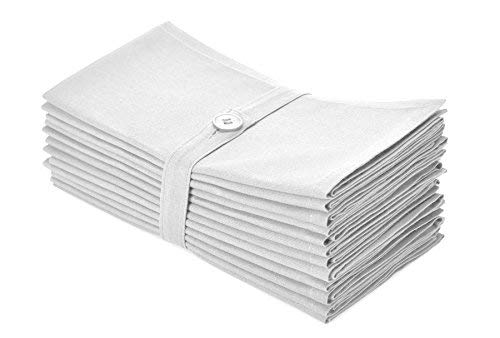 COTTON CRAFT Napkins - 12 Pack Oversized Dinner Napkins 20x20 White - 100% Cotton - Tailored with Mitered Corners and a Generous Hem - Napkins are 38% Larger Than Standard Size Napkins'