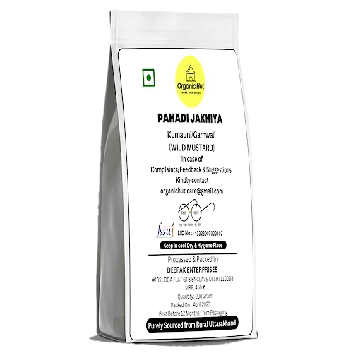 Image of Organic Hut Himalayan jakhiya seeds pahadi (Wild Mustard) Black Jakhya Seeds | Pahadi jakhiya | Pahadi jeera | Jakhiya Seeds | (Cleome Viscose) Purely Soured from Rural Uttarakhand (200 Gram)