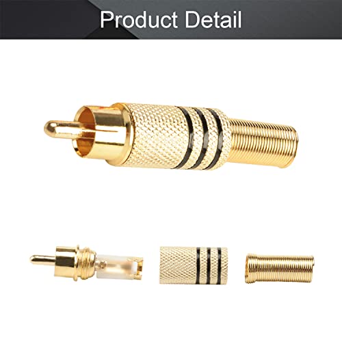 Fielect 20Pack Adaptador Conector RCA Macho para Audio y Video miniatura 3