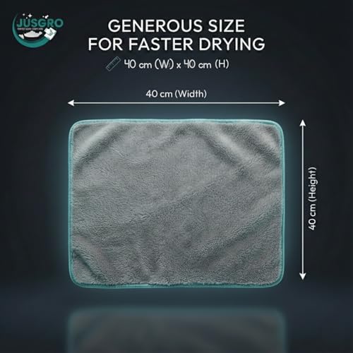 Image of Microfiber Cleaning Cloth for Car - 1200 GSM | Twisted Loop Super Absorbent Towel | Car Washing Clothes & Duster for Car Cleaning | Ideal for Maintaining Car Dashboard | Lint Free Cloth