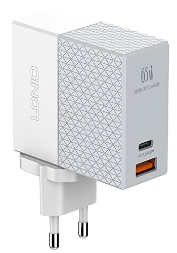 LDNIO Wall Charger A2620C USB, USB-C 65W + USB-C - USB-C Cable