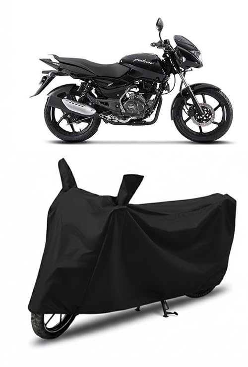 Image of DRAKOWISH Waterproof Bike Cover for Bajaj Pulsar 150 | All Weather Protection from Rain, Dust, UV Rays & Scratches with Mirror Pockets & Buckle Belt | Pulsar 150 Bike Cover