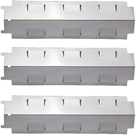 YIHAM KS734 Gas Grill Stainless Steel Heat Plate Shield Tent, Burner Cover Flame Tamer, BBQ Replacement Parts for Charbroil 463650414, Master Forge GD4215S, Brinkmann, Kenmore, 14 5/8 inch, Set of 3
