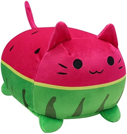 Watermelon Cat Stuffed Animal Toys for Kids - Plush Pillows Squishy Watermelon Cat Plushies - Fun Fruit Pillow and Toy Cat for Kids - Hugging Plush Squishy Pillow Toy Gifts for Kids Girlfriend