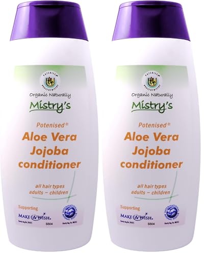 Image of Mistry's Aloe Vera Jojoba Conditioner 200ml - Natural Hair Care, Gentle, Strengthening & Nourishing - Suitable for All Ages and Hair Types, Additive Free, Vegan, (Pack of 2)