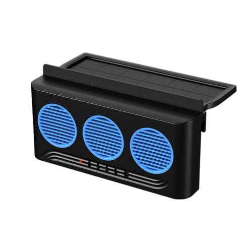 Ventilador solar portátil para vehículos con fuerte flujo de aire para ventilación en días calurosos. Diseño de plástico ligero con superficie recubierta de poliéster versátil (B, 23 cm)