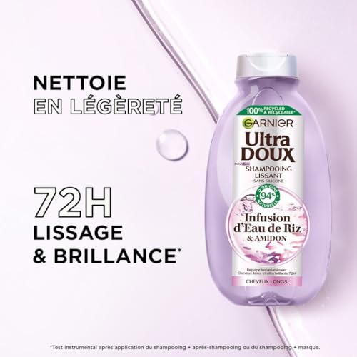 Shampoing Lissant Cheveux Longs Infusion Eau De Riz Et Amidon Ultra Doux Garnier Le Flacon De 200ml - vue 3