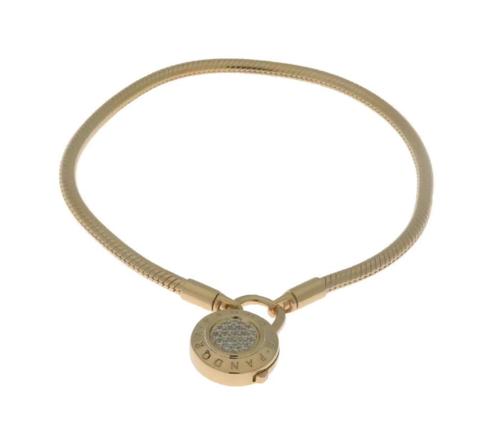 PANDORA Shine Logo Kłódka Zapięcie Bransoletka - 567757CZ, 9.1 inch, Metal