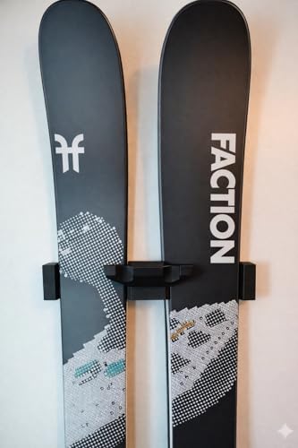 Generisch Ski Halterung Wand Premium Wandhalterung für Freestyle Twin-Tip & Carving-Ski | mit TPU-Schutz | Robuster 3D-Druck aus Österreich | Komplettes Montageset inklusive