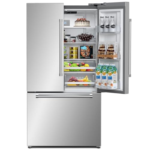 Image of Antarctic Star 2 French Door Refrigerator, Auto Ice & Water Filter, VCM Stainless, Multi-Air, Fast Cooling, Inverter, LED Alarm, Energy Star, 20.3 Cu Ft, Silver