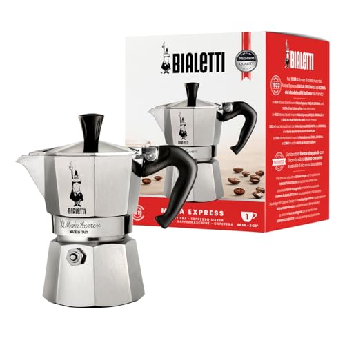 Bialetti - Moka Express: Iconic Stovetop Espresso Maker, Makes Real Italian Coffee, Moka Pot 1 Cup (2 Oz - 60 Ml), Aluminium, Silver by Bialetti - Used condition - US$26.10