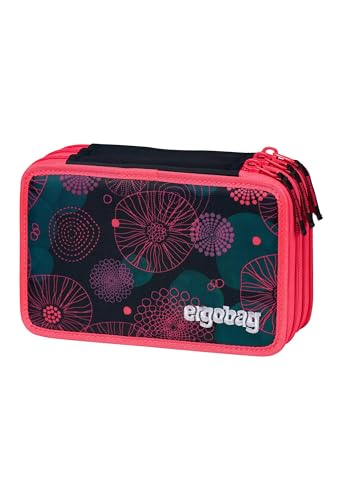ergobag Maxi Mäppchen Set 40-Teilig, Lyra Bunt- und Filzstifte, Kleingeld Fach, Lineal, Schere KorallBär - Lila