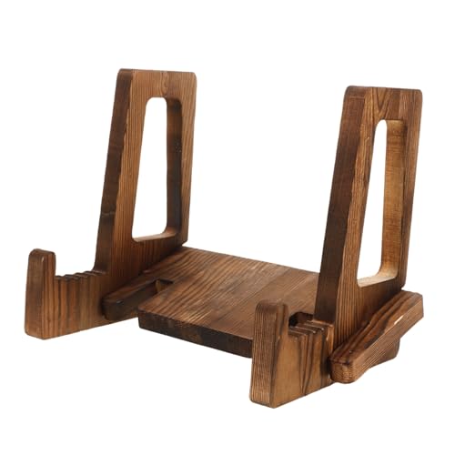 OKUMEYR Wooden Recipe Holder Stand for Kitchen Desktop Tablet Book Storage Organizer Adjustable Cookbook Display for Home Office Use