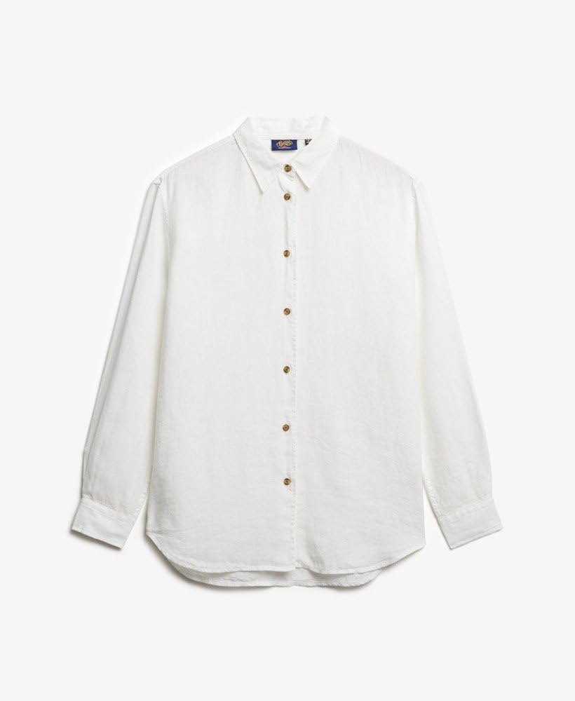 Superdry Chemise décontractée en lin pour femme, style boyfriend, Aspect :, 42